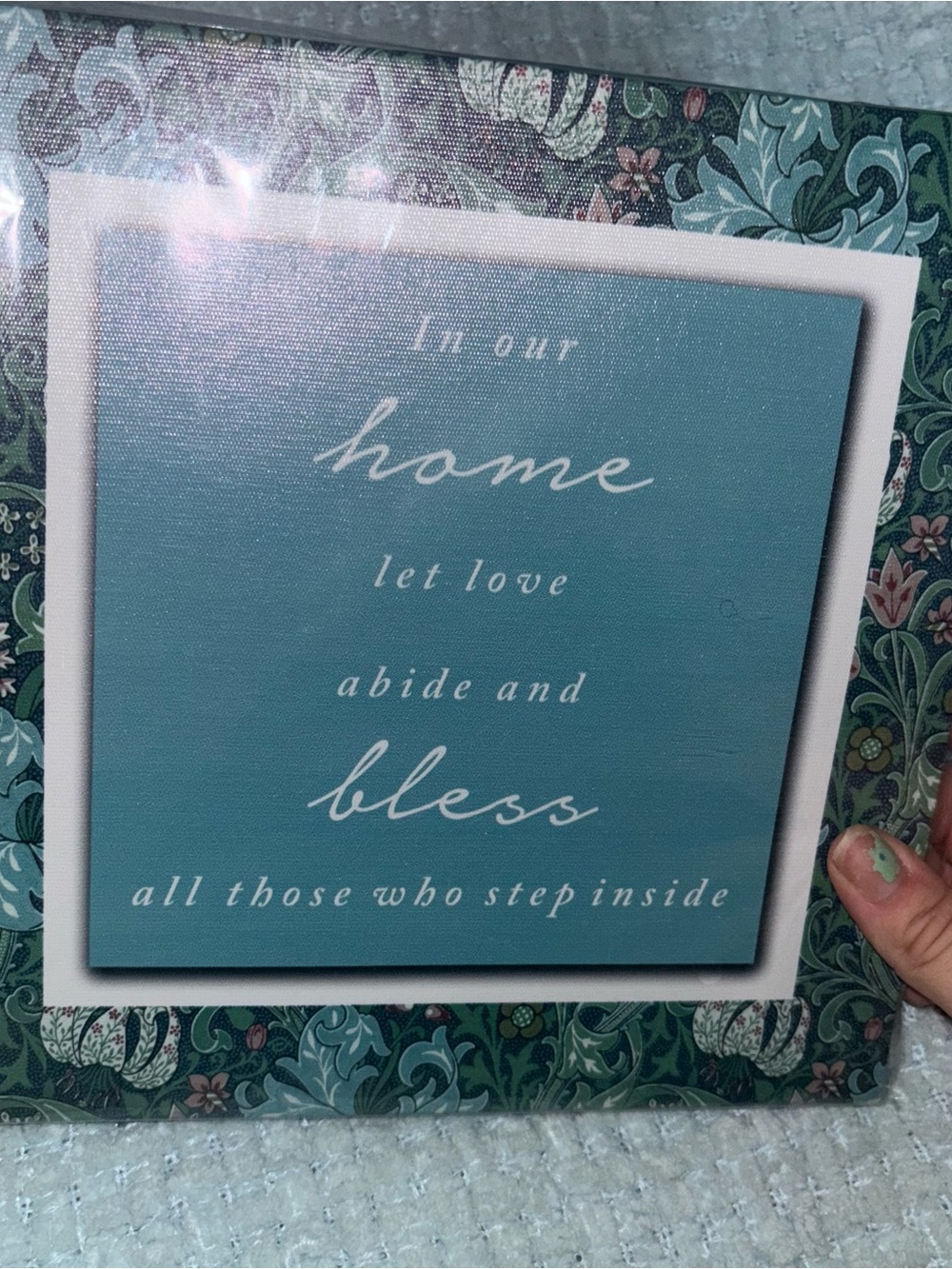 Home Blessings Wall Art - Teal Blue NWT